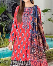 Carmine Red Lawn Suit (2 Pcs)- Pakistani Lawn Dress