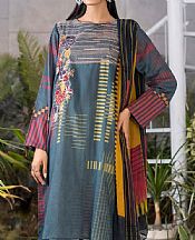 Teal Blue Lawn Suit (2 Pcs)- Pakistani Lawn Dress