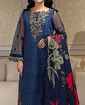 Navy Blue Organza Suit