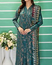 Teal Blue Cambric Suit- Pakistani Winter Dress