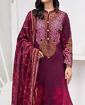 Limelight Dark Raspberry Khaddar Suit- Pakistani Winter Dress