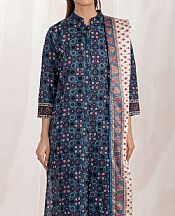 Limelight Slate Blue Khaddar Suit- Pakistani Winter Dress