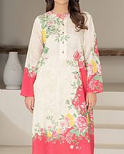 Limelight Off White/Brink Pink Khaddar Kurti- Pakistani Winter Dress