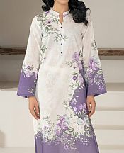 Limelight Off White/Faded Purple Khaddar Kurti- Pakistani Winter Clothing