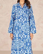 Limelight White/Blue Khaddar Suit (2 Pcs)- Pakistani Winter Clothing