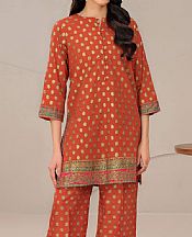 Dark Coral Lawn Suit (2 Pcs)