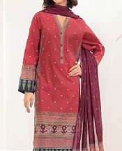 Limelight Faded Red Slub Lawn Suit- Pakistani Designer Lawn Suits