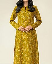 Limelight Dark Mustard Khaddar Kurti- Pakistani Winter Dress