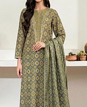 Limelight Grey/Green Khaddar Suit- Pakistani Winter Dress