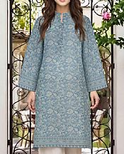 Limelight Cadet Blue Lawn Kurti- Pakistani Designer Lawn Suits