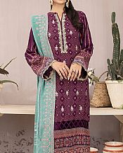 Lsm Plum Pashmina Suit- Pakistani Winter Clothing