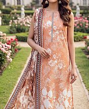 Coral/Off White Lawn Suit