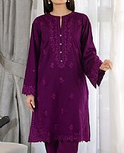 Lsm Egg Plant Lawn Suit (2 pcs)- Pakistani Lawn Dress