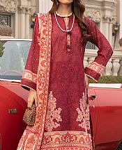 Lsm Dull Red Lawn Suit- Pakistani Designer Lawn Suits