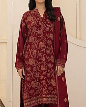 Lsm Wine Red Pashmina Suit- Pakistani Winter Clothing