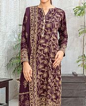 Lsm Wine Berry Pashmina Suit- Pakistani Winter Clothing