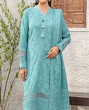Lsm Pale Teal Pashmina Suit- Pakistani Winter Dress