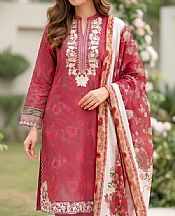 Lsm Dusty Red Lawn Suit- Pakistani Designer Lawn Suits