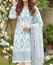 Lsm Off White/Light Blue Lawn Suit- Pakistani Lawn Dress