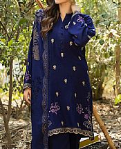 Lsm Navy Blue Slub Suit- Pakistani Winter Dress
