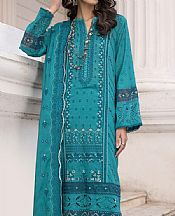 Lsm Dark Turquoise Lawn Suit- Pakistani Lawn Dress