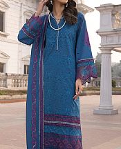 Lsm Denim Blue Lawn Suit- Pakistani Designer Lawn Suits