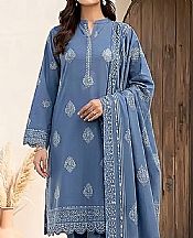 Lsm Slate Blue Pashmina Suit- Pakistani Winter Clothing