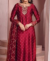 Mahum Asad Lady in Red- Pakistani Designer Chiffon Suit