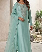 Light Turquoise Tissue Silk Suit