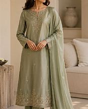 Mahveen Studio Peach Tissue Silk Suit- Pakistani Chiffon Dress