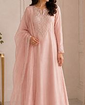 Mahveen Studio Rose Pink Tissue Silk Suit- Pakistani Designer Chiffon Suit