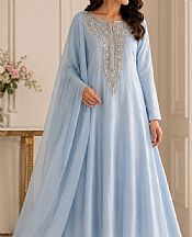Mahveen Studio Baby Blue Tissue Silk Suit- Pakistani Chiffon Dress