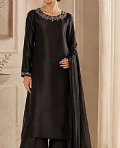 Mahveen Studio Black Tissue Silk Suit- Pakistani Designer Chiffon Suit
