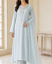 Mahveen Studio Light Blue Silk Suit- Pakistani Designer Chiffon Suit