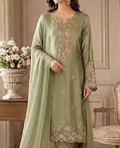 Mahveen Studio Pistachio Green Tissue Silk Suit- Pakistani Chiffon Dress