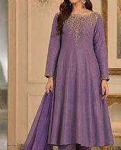Mahveen Studio Mauve Tissue Silk Suit- Pakistani Chiffon Dress