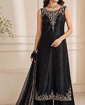 Mahveen Studio Black Tissue Silk Suit- Pakistani Designer Chiffon Suit