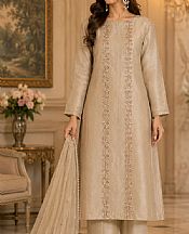 Mahveen Studio Golden Tissue Silk Suit- Pakistani Chiffon Dress