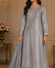 Mahveen Studio Grey Tissue Silk Suit- Pakistani Designer Chiffon Suit