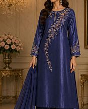 Mahveen Studio Blue Tissue Silk Suit- Pakistani Chiffon Dress