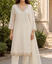 Mahveen Studio Off-white Chiffon Suit- Pakistani Chiffon Dress