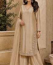 Mahveen Studio Fawn Tissue Silk Suit- Pakistani Designer Chiffon Suit