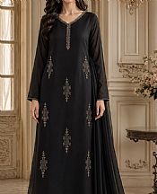 Mahveen Studio Black Tissue Silk Suit- Pakistani Chiffon Dress