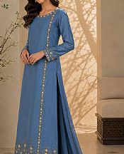 Mahveen Studio Blue Tissue Silk Suit- Pakistani Designer Chiffon Suit