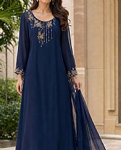 Mahveen Studio Navy Blue Chiffon Suit- Pakistani Designer Chiffon Suit