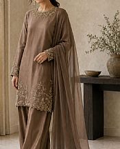 Mahveen Studio Brown Chiffon Suit- Pakistani Chiffon Dress