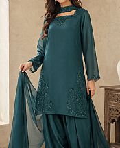 Mahveen Studio Teal Green Chiffon Suit- Pakistani Chiffon Dress