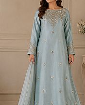 Mahveen Studio Sky Blue Tissue Silk Suit- Pakistani Designer Chiffon Suit