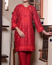 Mak Fashion Red Cotton Suit (2 Pcs)