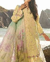 Manara Lime Yellow Lawn Suit- Pakistani Designer Lawn Suits